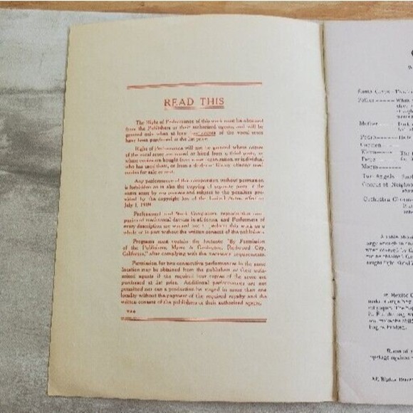 Christmas In Mexico Otis Carrington Sheet Music Vntg 1944 Good Neighbor Operetta - Picture 3 of 12